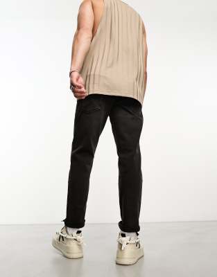 Asos Design Tapered Jeans In Black