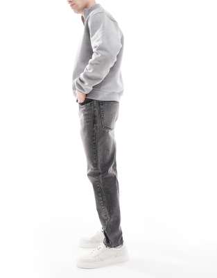 Asos Design Tapered Jeans In Gray