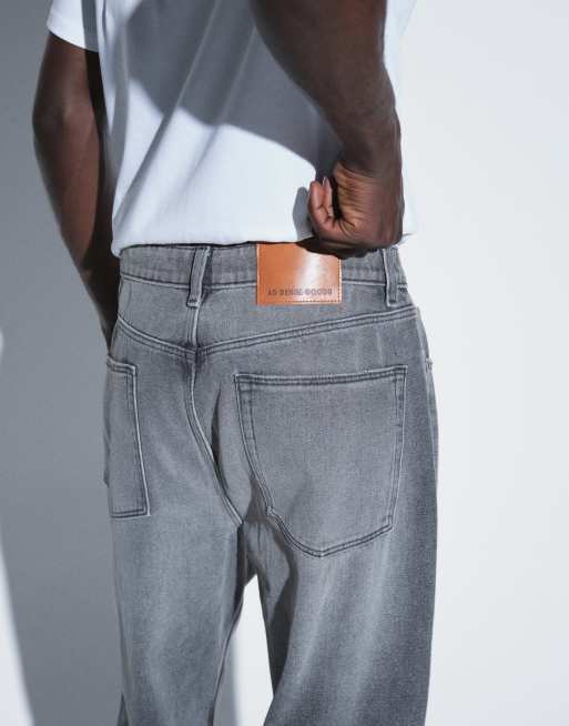 ASOS DESIGN tapered jeans in washed gray with rips, 5 of 9