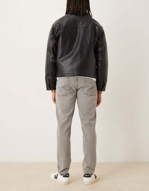 ASOS DESIGN tapered jeans in washed gray - view 1