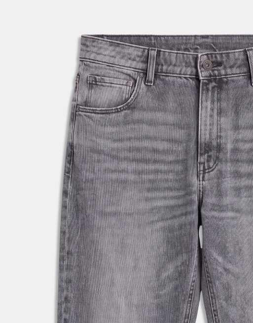 ASOS DESIGN tapered jeans in washed grey with rips, 9 of 9