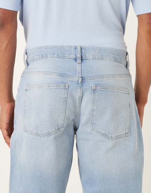 ASOS DESIGN - Tapered jeans med komfort-stretch i denim i lys vask, 5 af 5