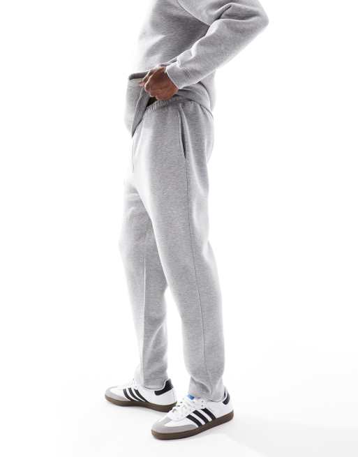 ASOS DESIGN tapered jogger with fixed hem in light grey