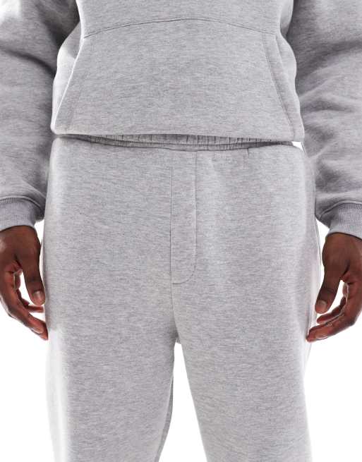 ASOS DESIGN tapered jogger with fixed hem in light grey
