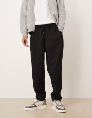 ASOS DESIGN ASOS DESIGN tapered jogger with front pleats in black