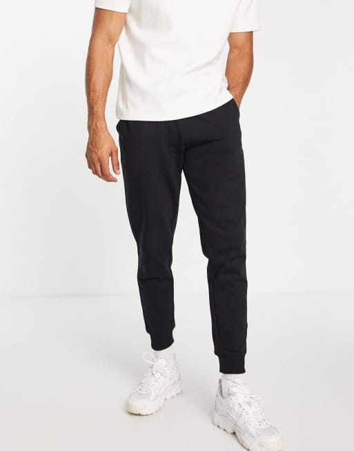 Tapered joggers black sale