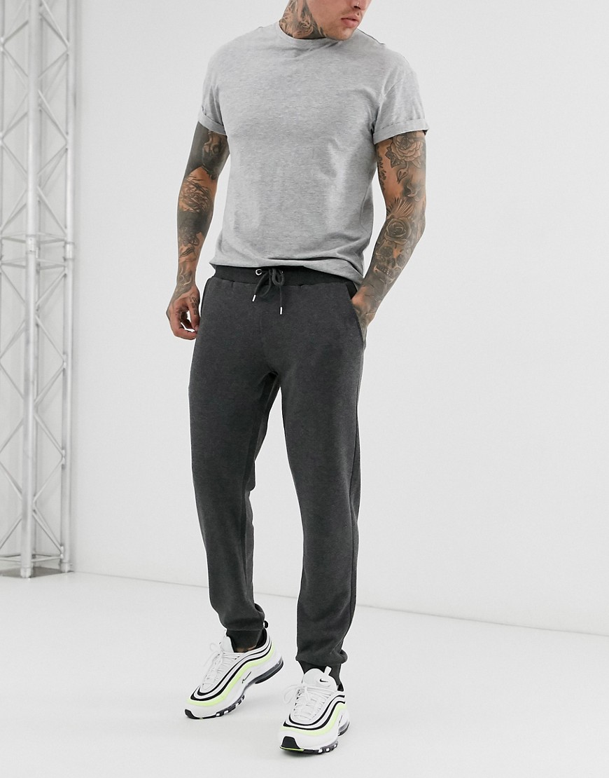 ASOS DESIGN tapered joggers in charcoal-Grey