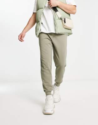 ASOS DESIGN tapered joggers in green - ASOS Price Checker