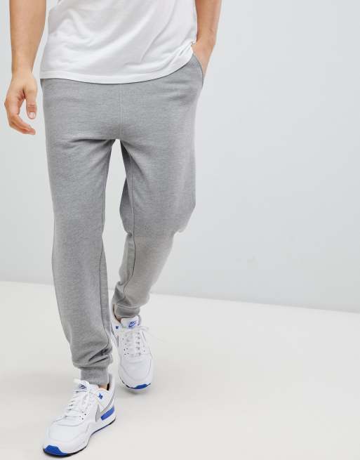 ASOS DESIGN tapered joggers in grey marl