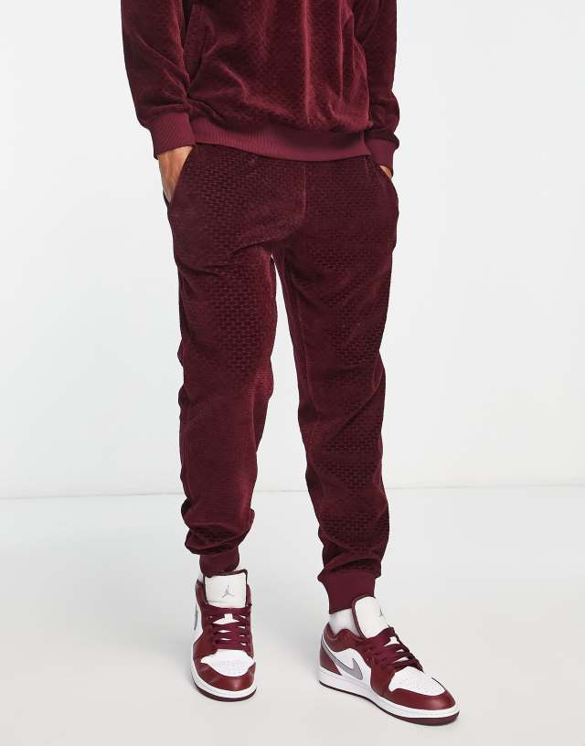 ASOS DESIGN tapered joggers in jacquard velour - part of a set