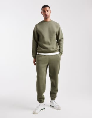 Asos Design Tapered Joggers In Green