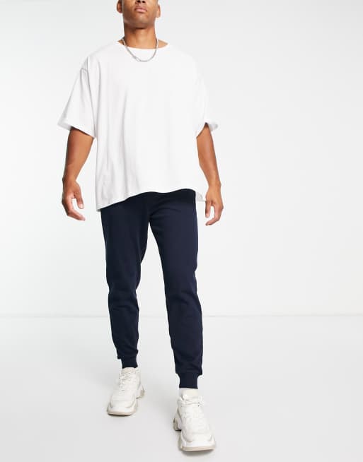 ASOS DESIGN tapered joggers in navy | ASOS