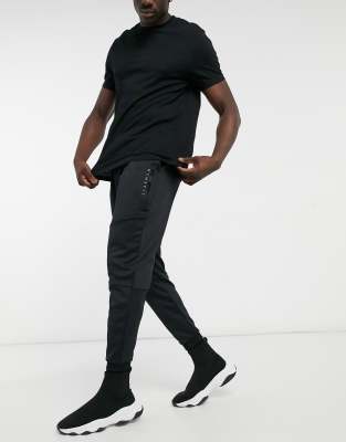 black tapered joggers
