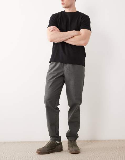 ASOS DESIGN - Tapered koksgrå bukser i ripstop-stof med elastisk talje med løbesnor - view 1