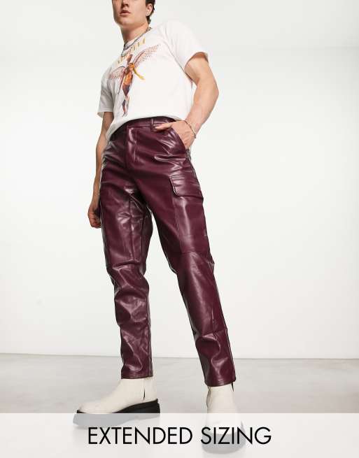 Maroon Leather Pants 