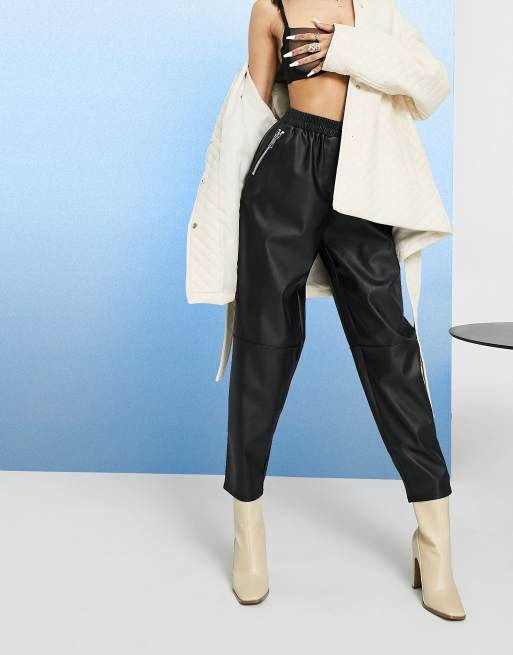 ASOS DESIGN tapered leather look pants, 4 of 4