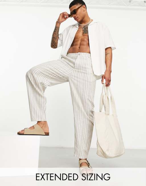 Asos mens linen on sale trousers