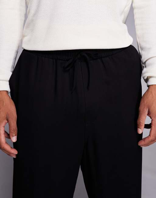 ASOS DESIGN tapered pants in black (part of a set), 4 of 5