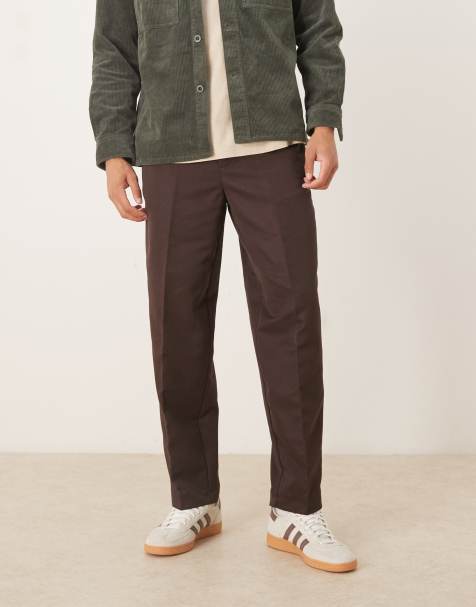 ASOS DESIGN tapered pants in brown - view 1