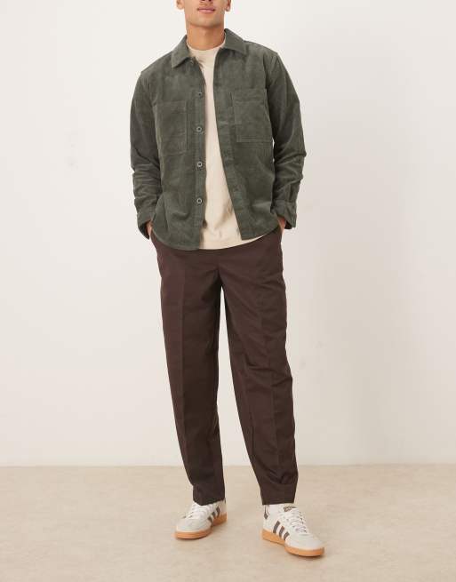 ASOS DESIGN tapered pants in brown