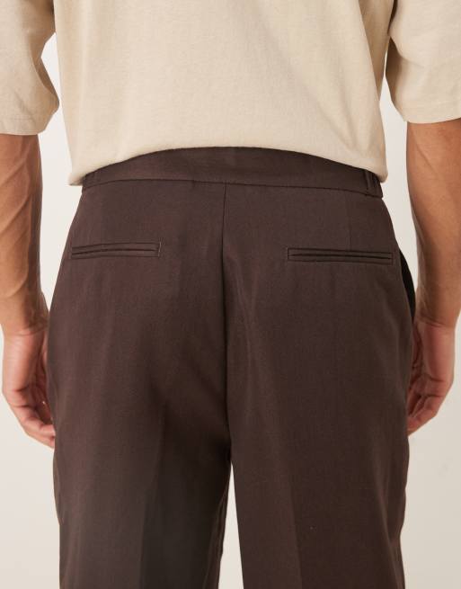 ASOS DESIGN tapered pants in brown