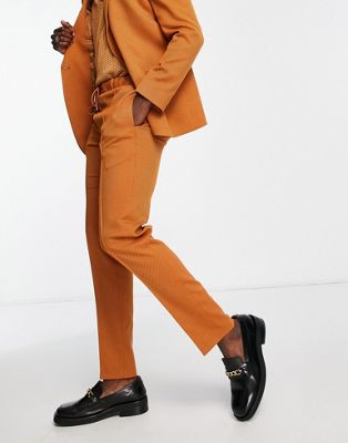 ASOS DESIGN tapered pants in orange twill | ASOS