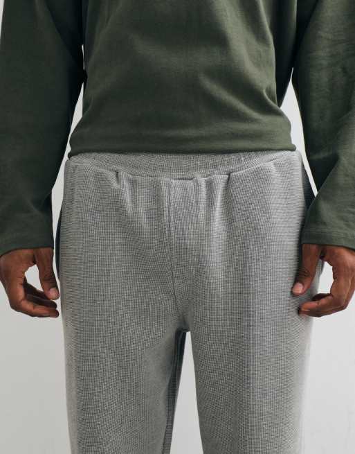 ASOS DESIGN tapered piqué sweatpants in heather gray, 4 of 5