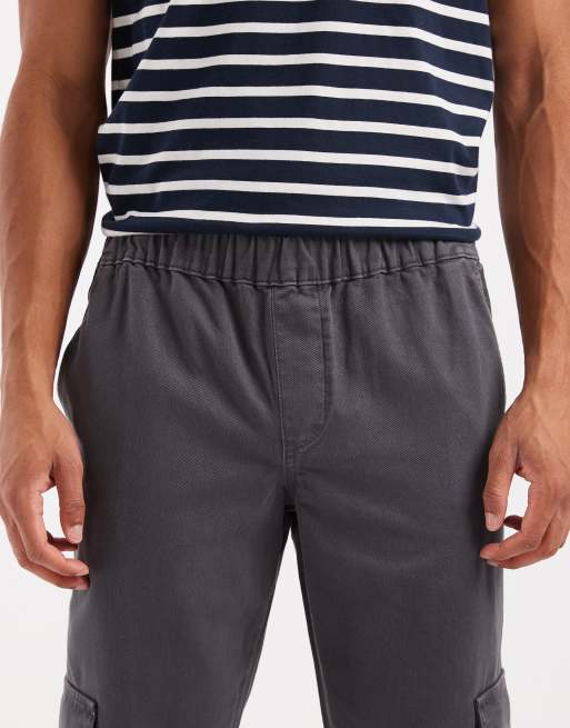 ASOS DESIGN tapered pull on cargo pants in gray, 5 of 5