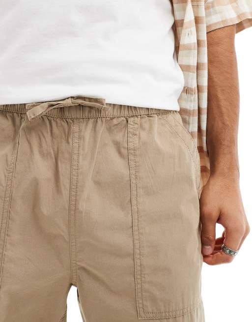 ASOS DESIGN tapered pull on cargo sweatpants in brown , 5 of 5