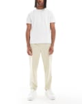 [ASOS DESIGN] ASOS DESIGN tapered pull on chinos in beige-Neutral S BEIGE