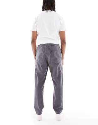 Asos Design Tapered Pull On Chinos In Gray