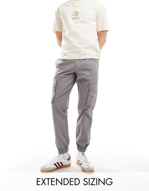 ASOS DESIGN tapered pull on pants in grey