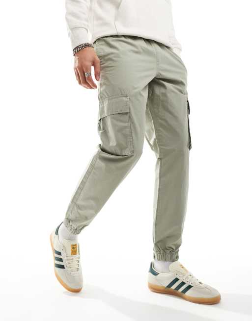 ASOS DESIGN tapered pull on pants in sage green