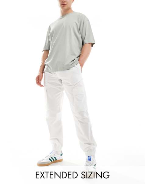 ASOS DESIGN tapered pull on trouser in white - view 1