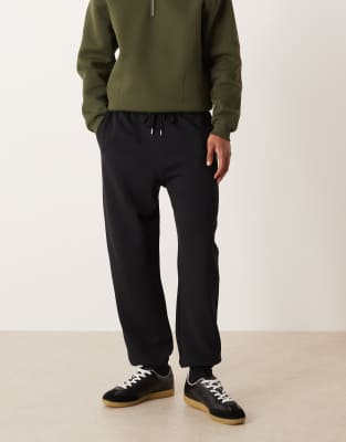 Asos Design Tapered Ribbed Sweatpants In Blue