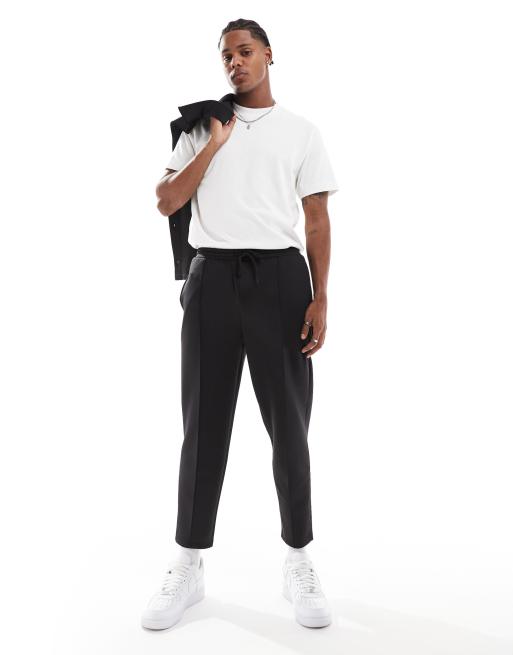 ASOS DESIGN tapered scuba joggers in black ASOS