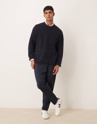 Asos Design Tapered Scuba Sweatpants In Khaki-green In Gray