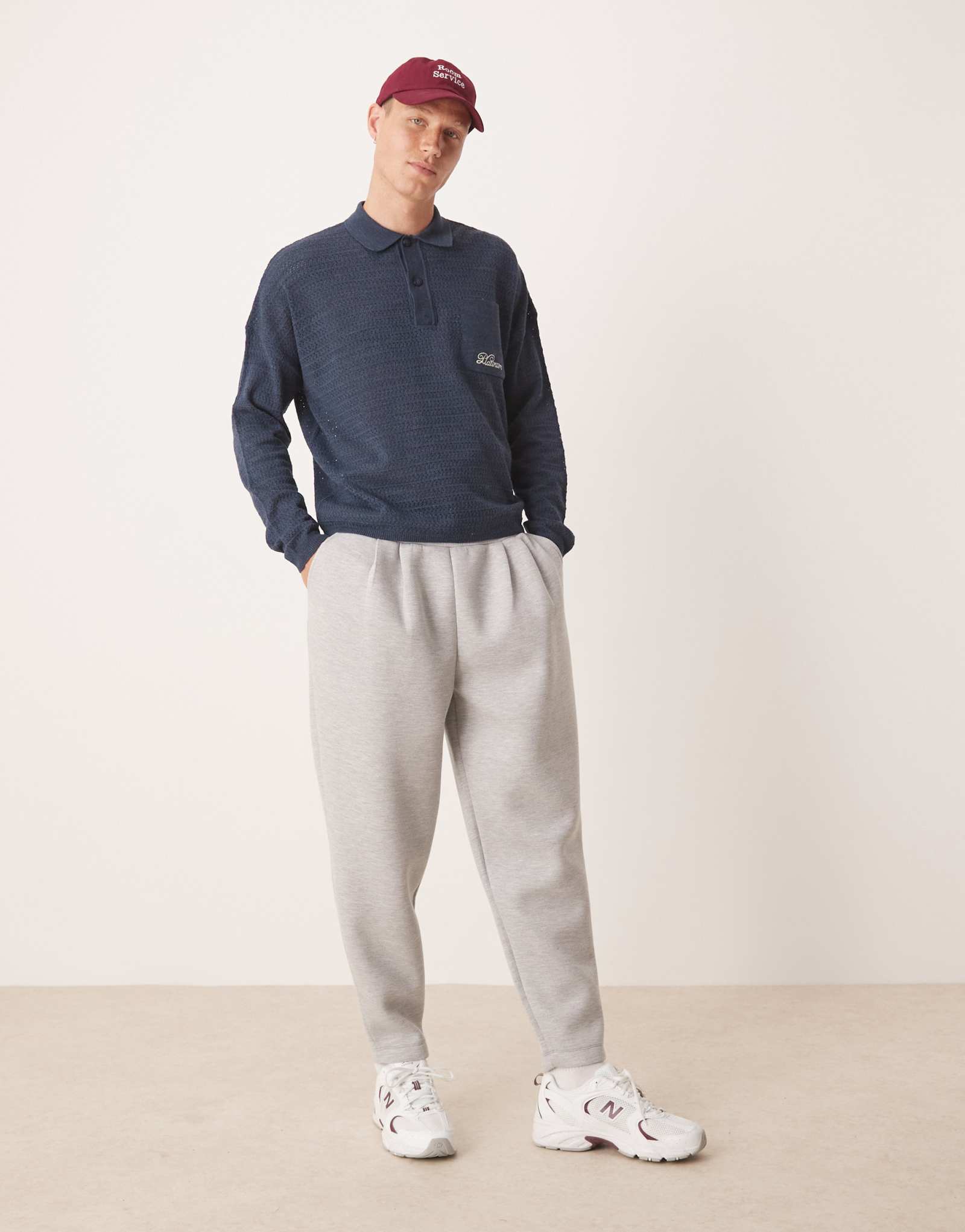 Дизайнерские зауженные спортивные брюки для подводного плавания ASOS со складками из серого вереска