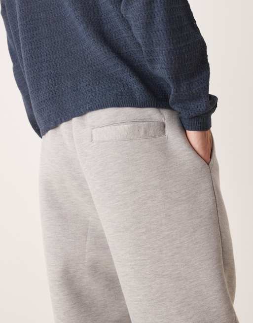 ASOS DESIGN tapered scuba sweatpants with pleat detail in gray heather