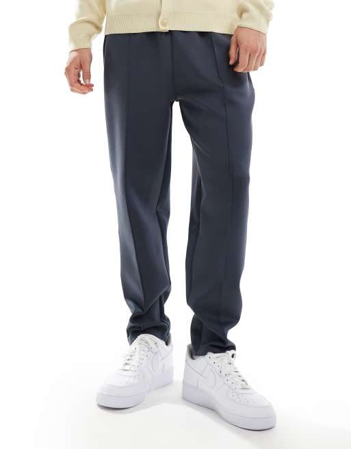 ASOS DESIGN tapered scuba trackies in charcoal
