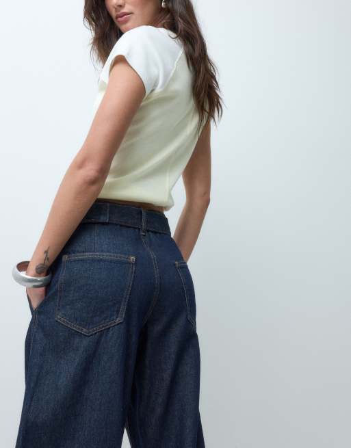 ASOS DESIGN Tapered self covered jeans in rinse, 5 of 5