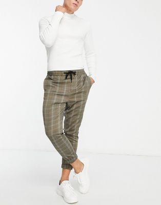 ASOS DESIGN tapered smart jogger in check (21466327)
