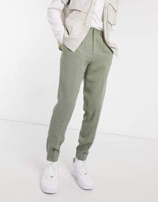 khaki jogger pants with belt loops