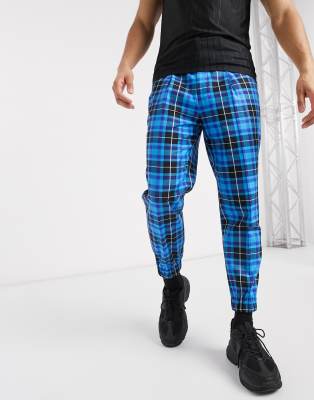 smart checked jogger trouser