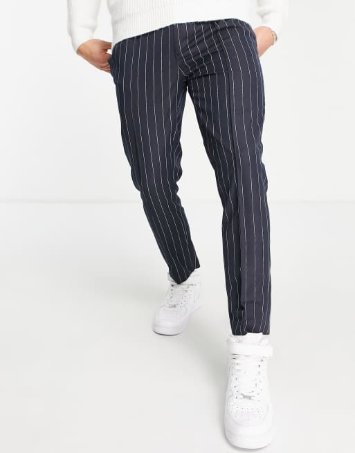 Mens pinstripe clearance smart joggers