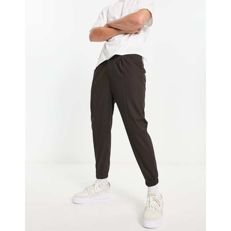 ASOS DESIGN tapered smart joggers in chocolate brown | ASOS