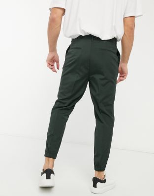 khaki smart joggers