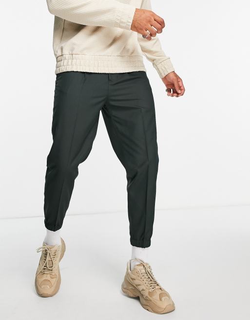 ASOS DESIGN tapered smart joggers in khaki