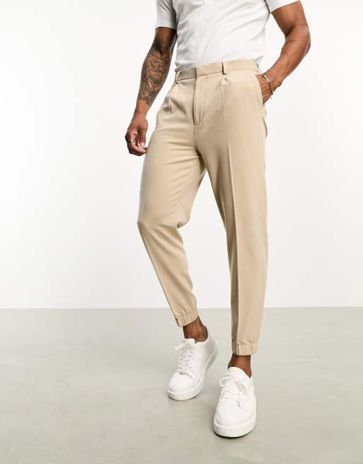 ASOS DESIGN tapered joggers in olive green