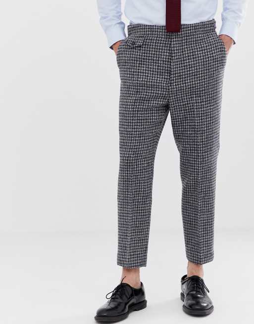 ASOS DESIGN tapered smart pant in 100% wool Harris Tweed check